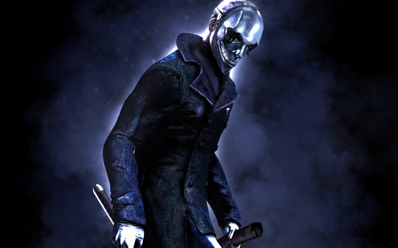 masked figure with baton