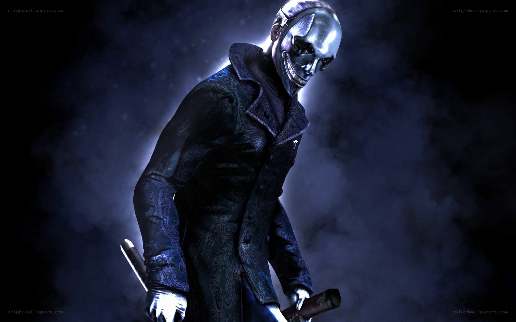 masked figure with baton