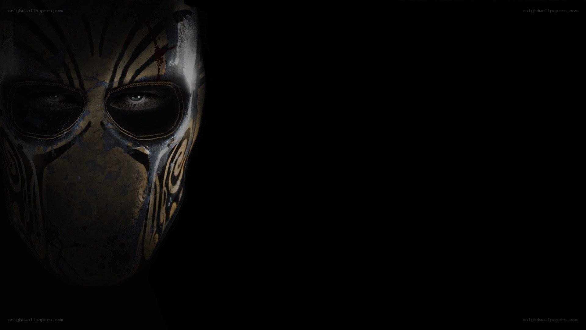 masked figure with blood