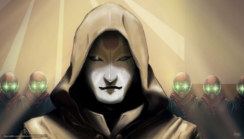 Masked Figure with Followers