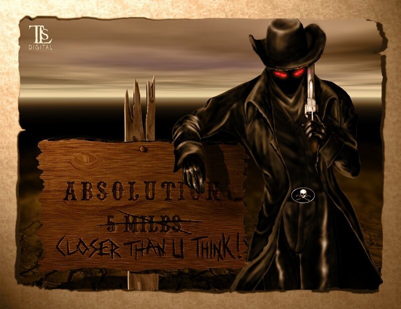 Masked Figure with Gun — Brown