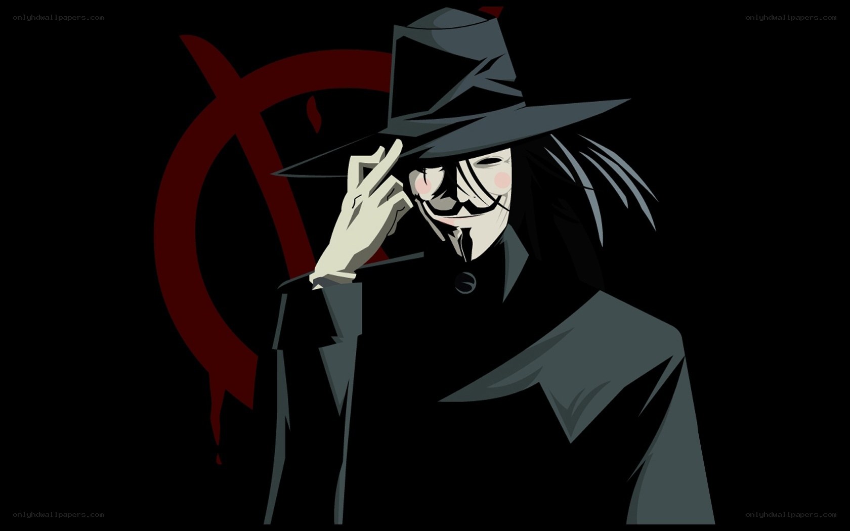 masked figure with hat