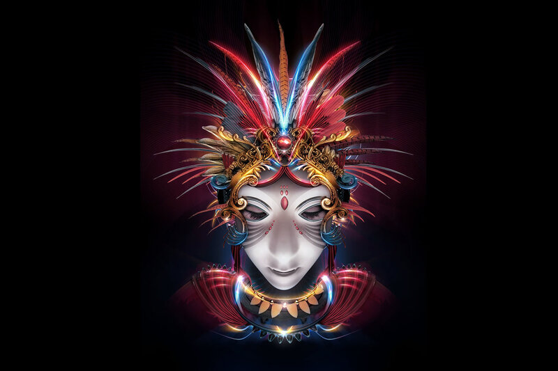 Masked Figure with Headdress