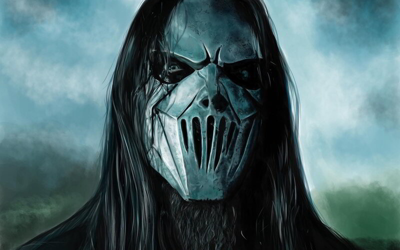 masked figure with long hair