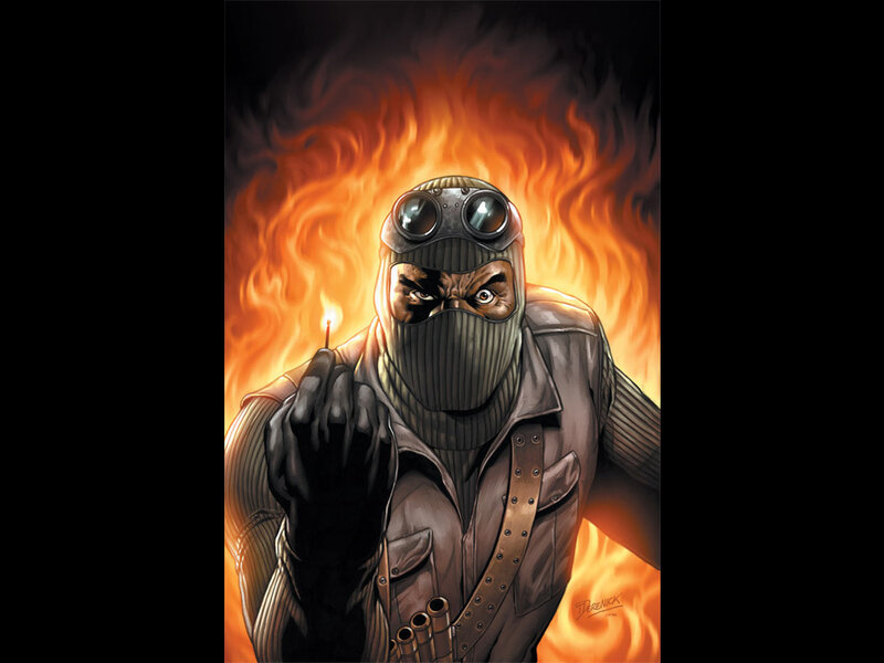 Masked Figure with Match