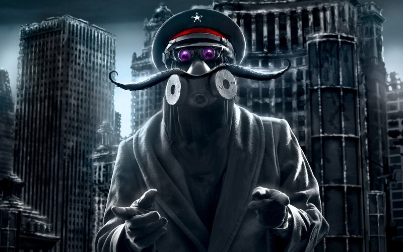 Masked Figure with Mustache