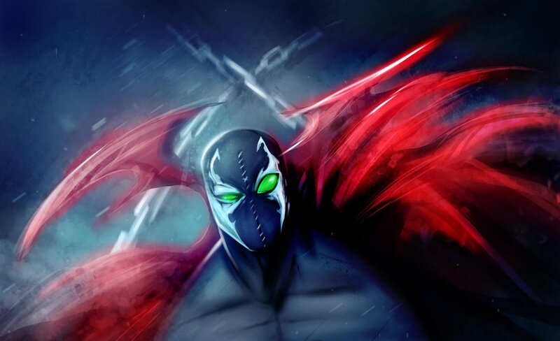 Masked Figure with Red Cape