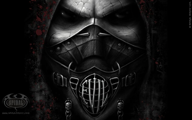 Masked Figure with Skull Mask — Black