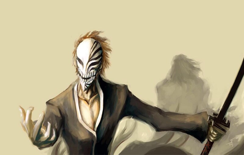 Masked Figure with Sword — Beige