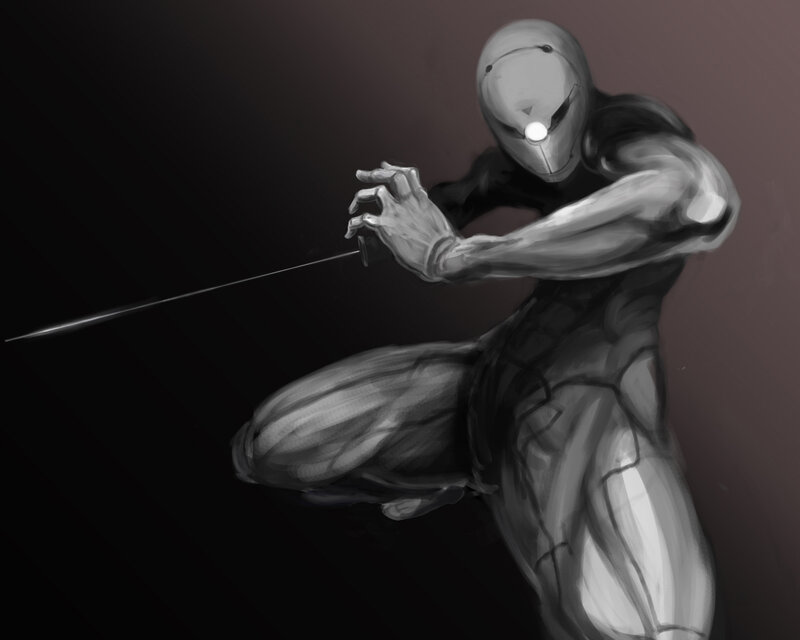 Masked Figure with Sword