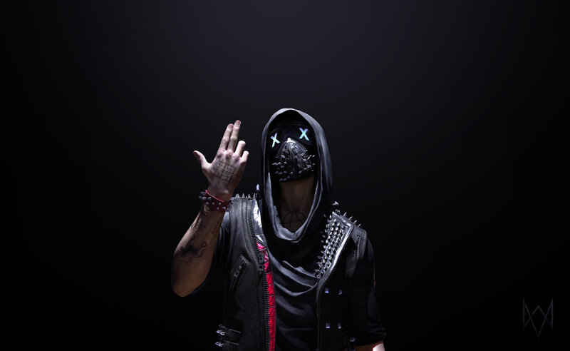 Masked Figure with Tattoos