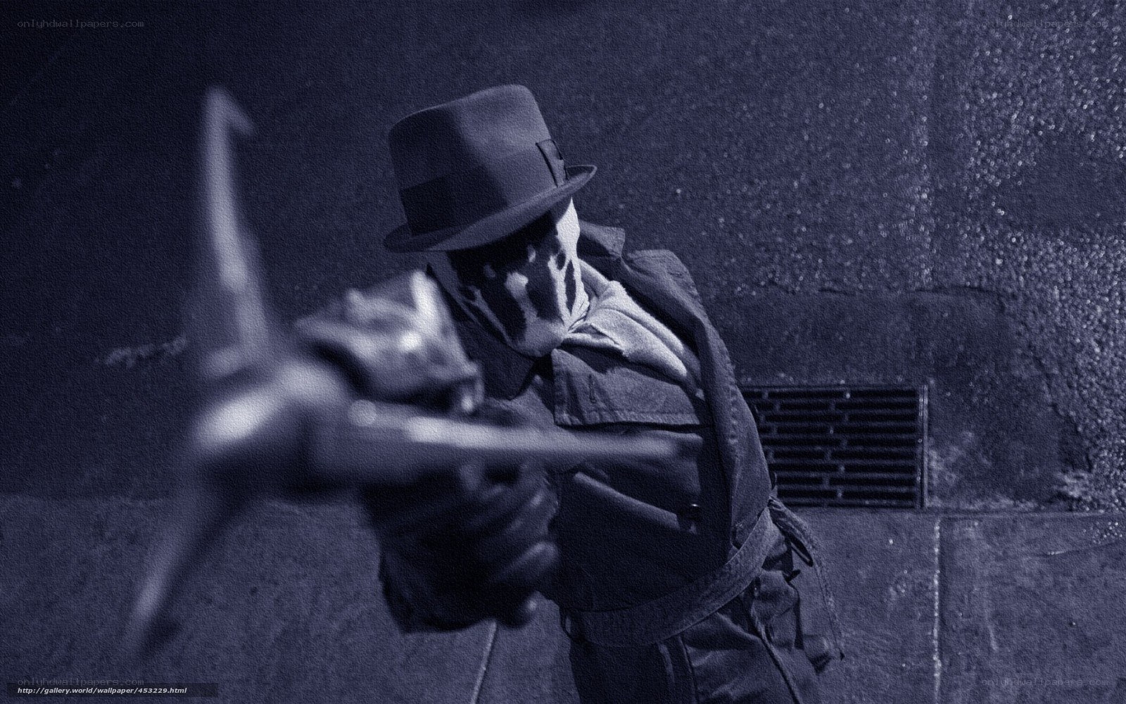 masked figure with weapon