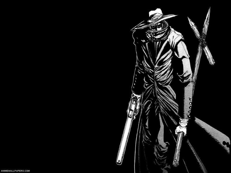 masked figure with weapons