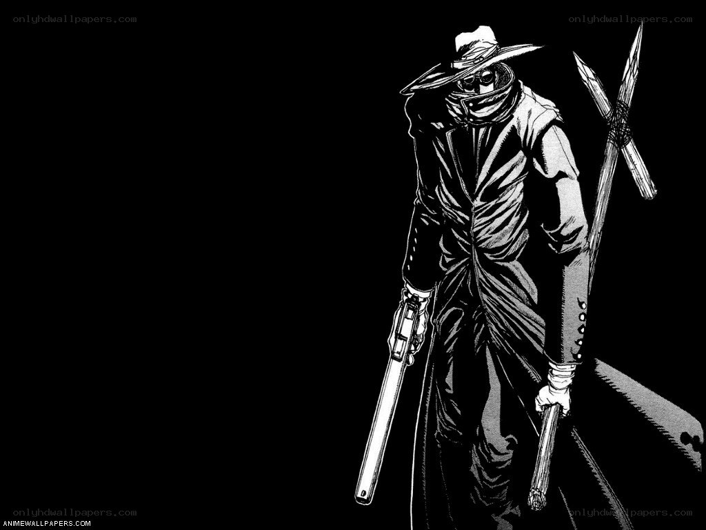 masked figure with weapons