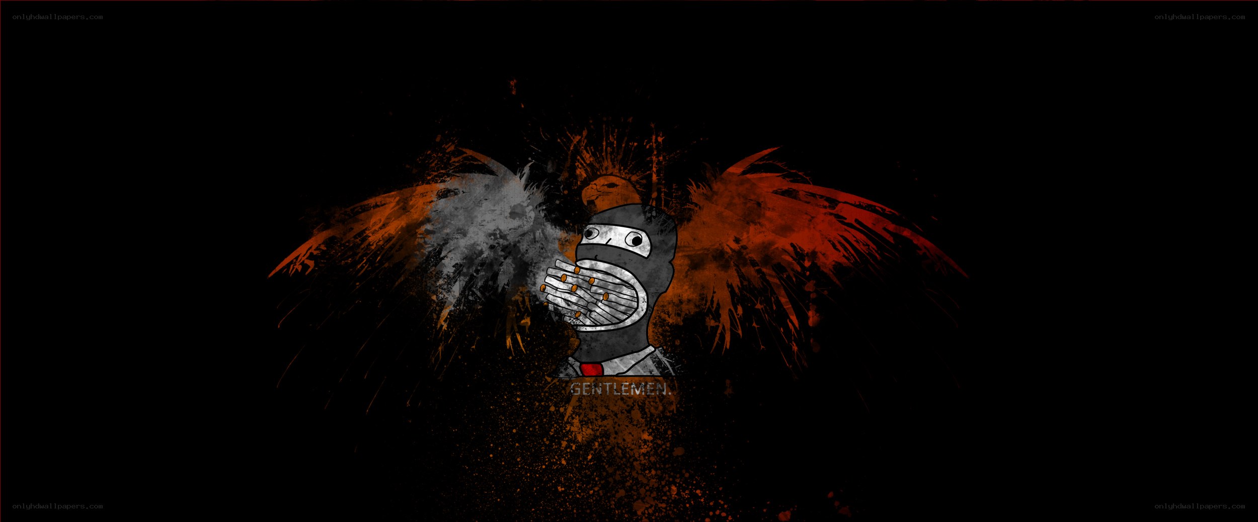 masked figure with wings