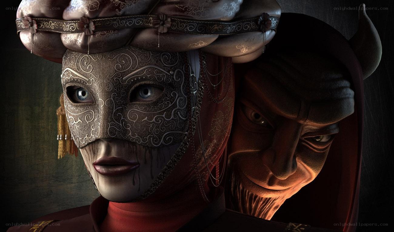 masked figures in dark setting