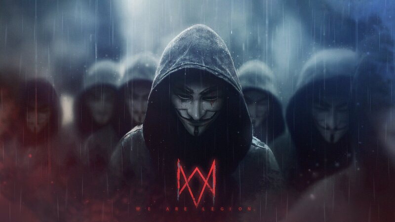 Masked Figures in Rain