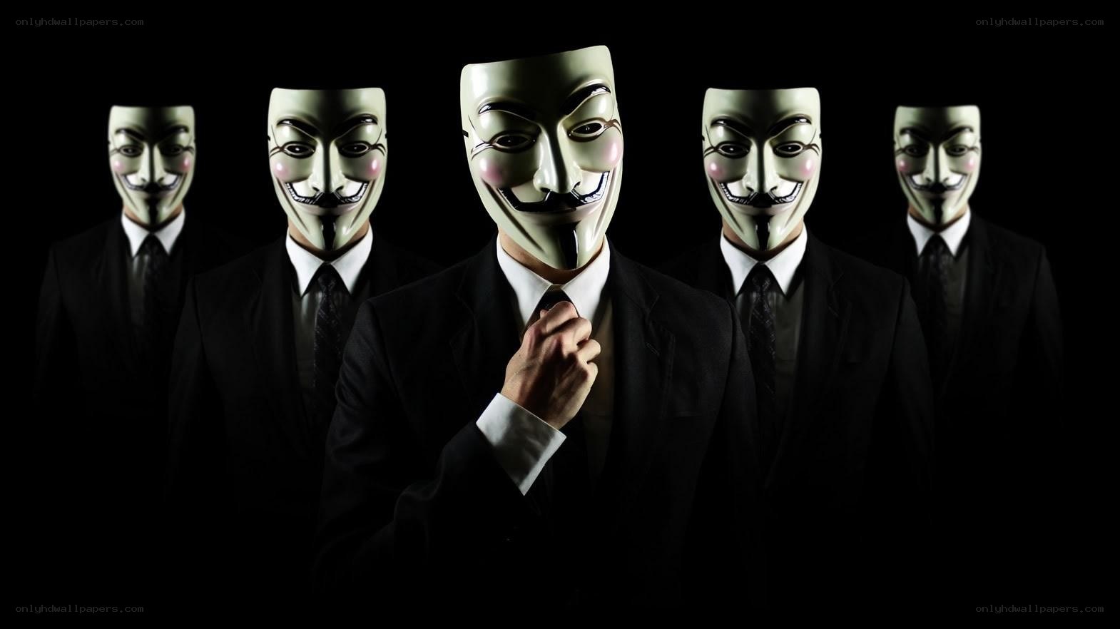 masked figures in suits