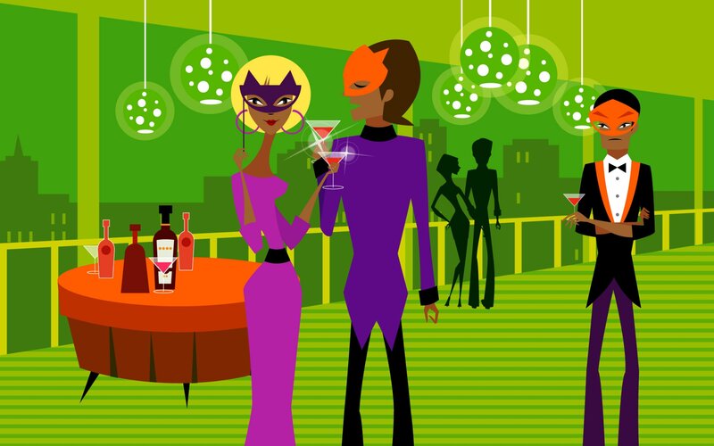 Masked Party Guests