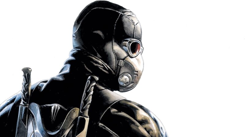 masked warrior in black armor