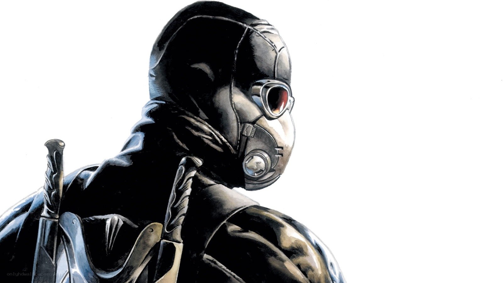 masked warrior in black armor