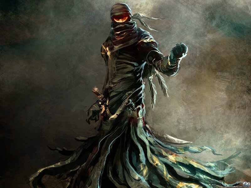 Masked Warrior in Dark Cloak