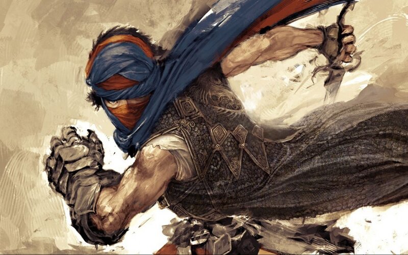 Masked Warrior in Motion — Blue