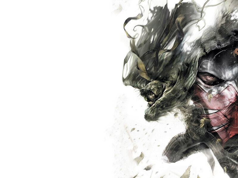 Masked Warrior in Motion — White