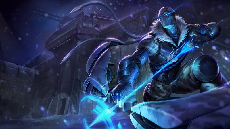Masked Warrior with Blades — Blue
