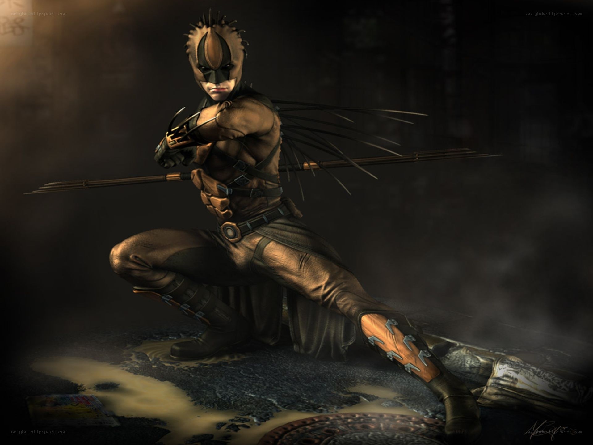 masked warrior with bow