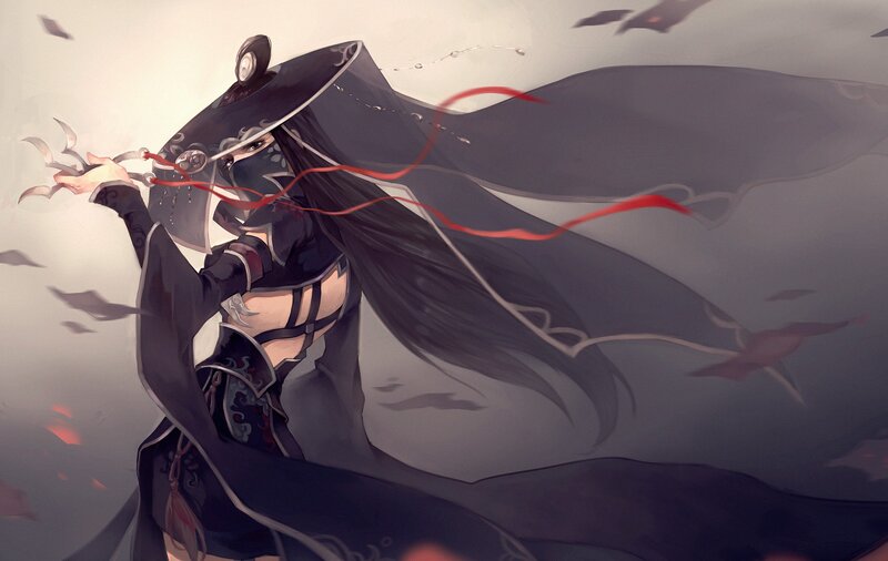Masked Warrior with Claws — Black, Dramatic
