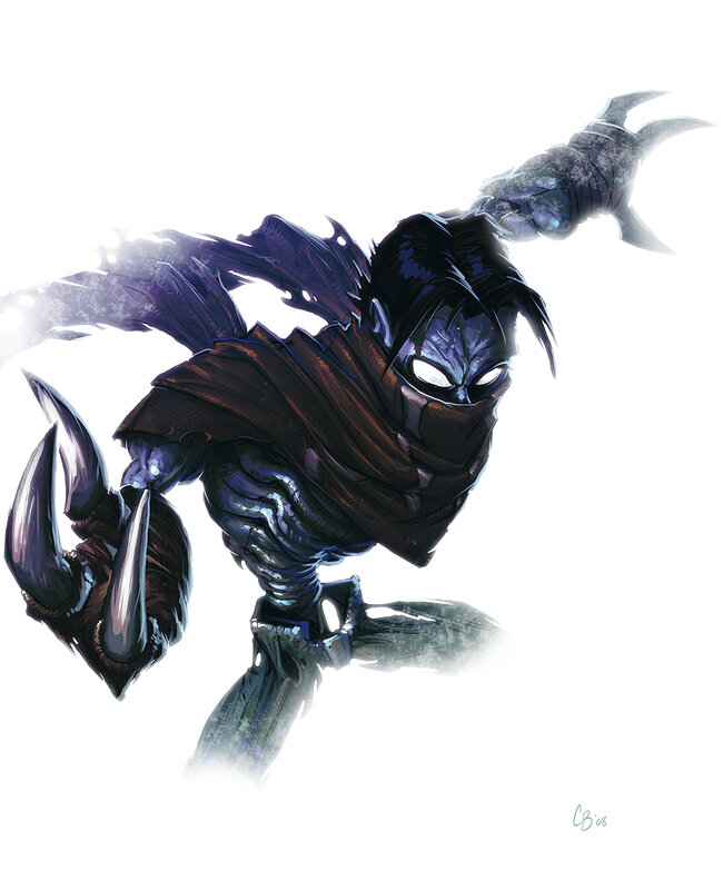 Masked Warrior with Claws — Black