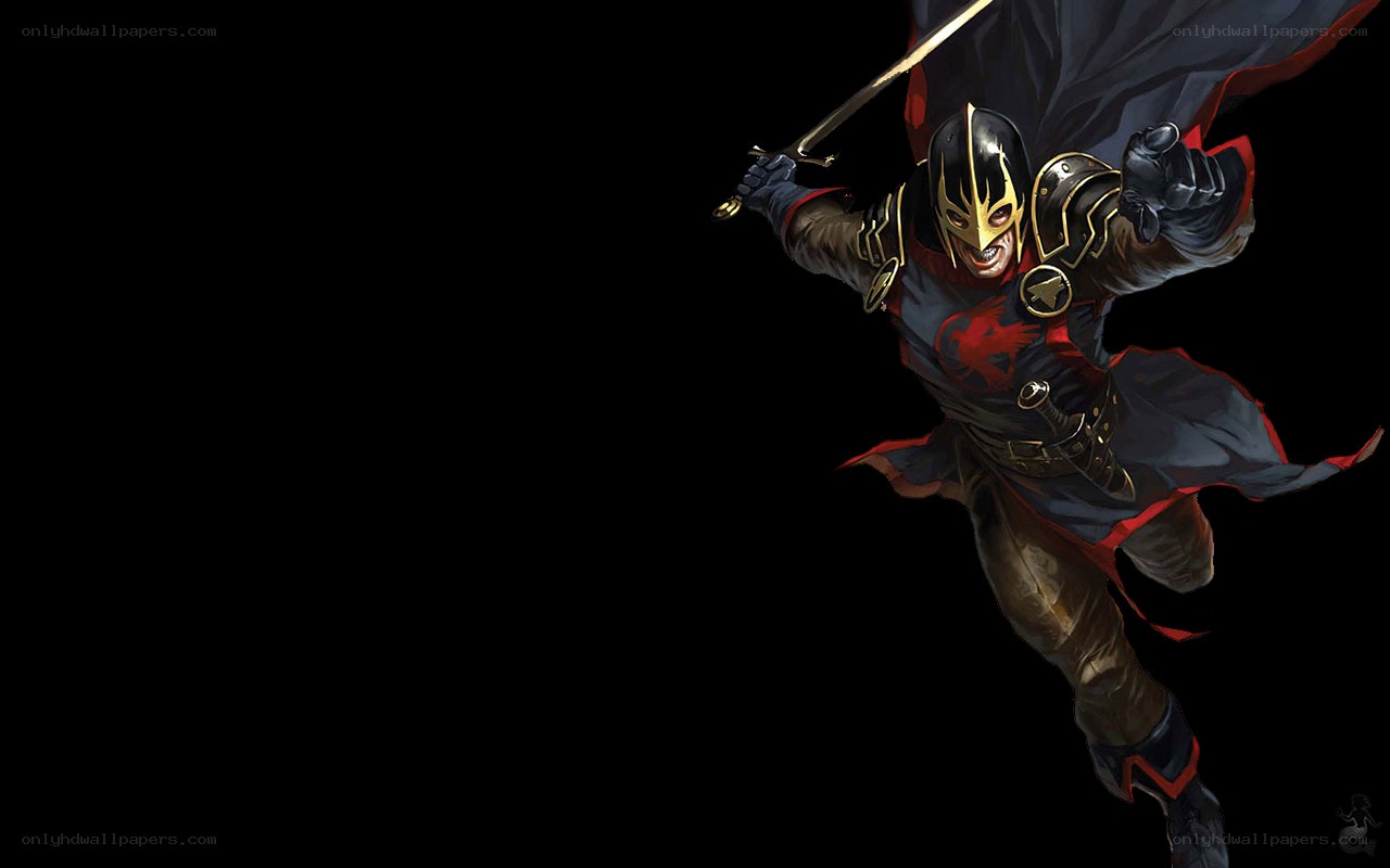 masked warrior with sword
