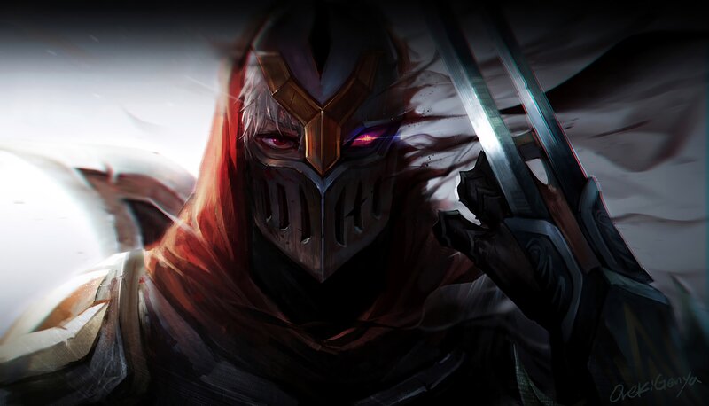 Masked Warrior with Sword — Black, Dramatic, Digital Art, Mask