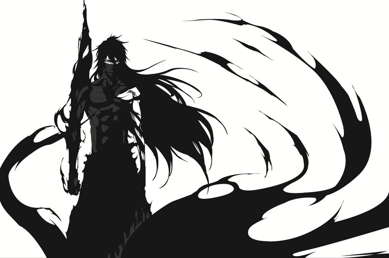 Masked Warrior with Sword — Black, Dramatic, Manga, Cape