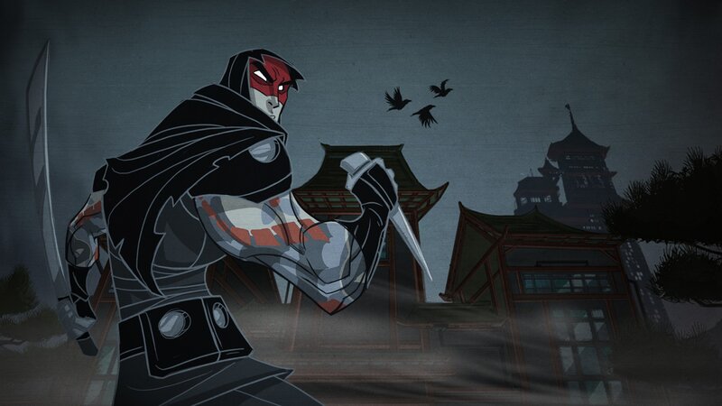Masked Warrior with Sword — Black, Dramatic, Night, Anime