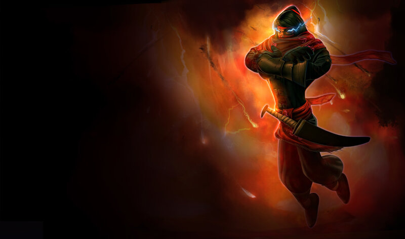 Masked Warrior with Sword — Red