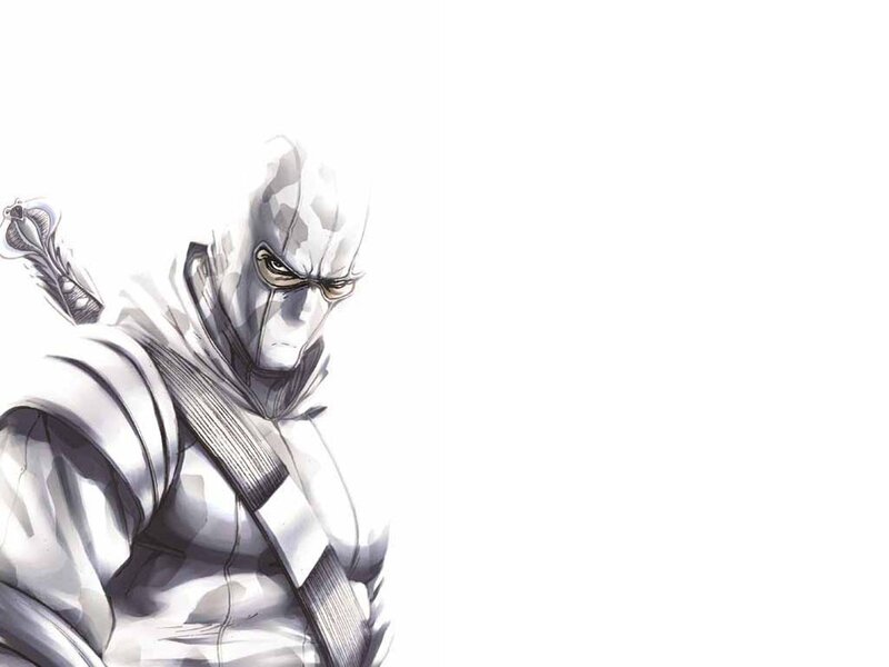 Masked Warrior with Sword — White