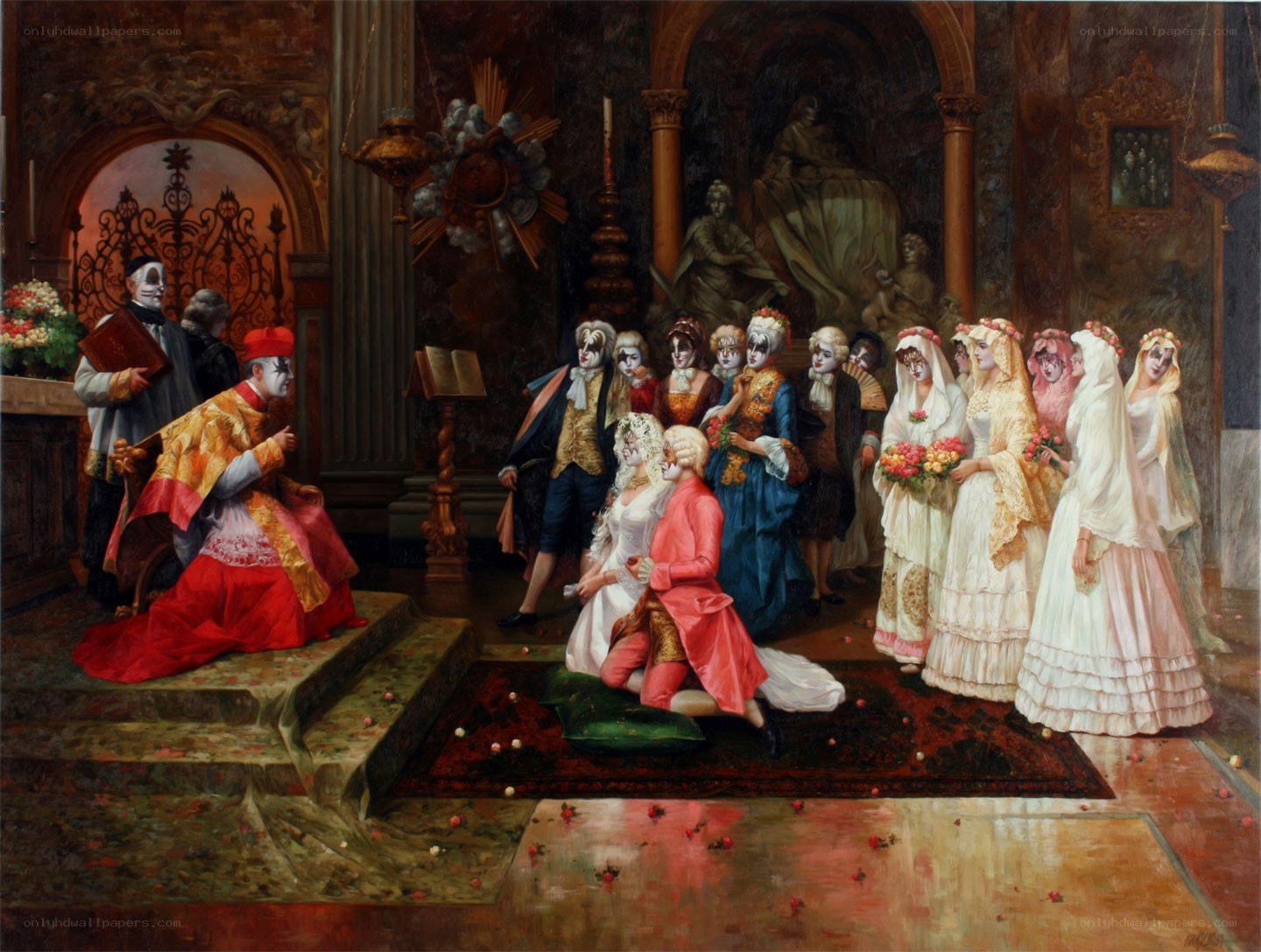 Masked wedding ceremony