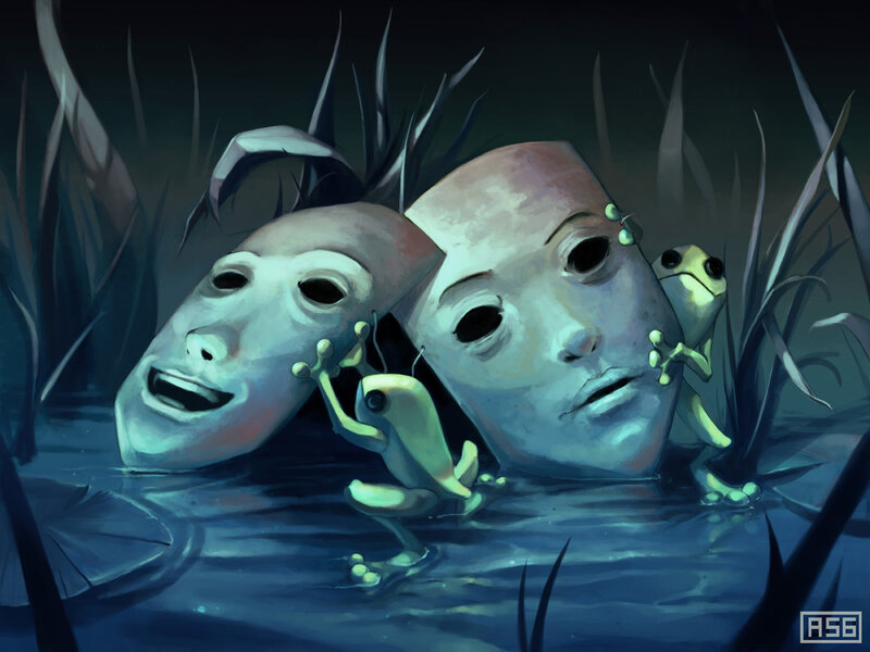 Masks and Frogs in Water