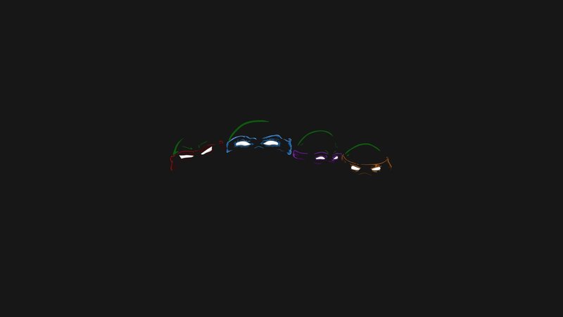 Masks of Four Turtles — Black