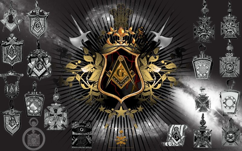 Masonic symbols collage