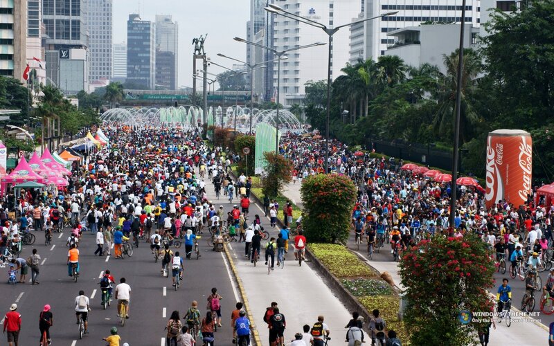 Mass bike event in city