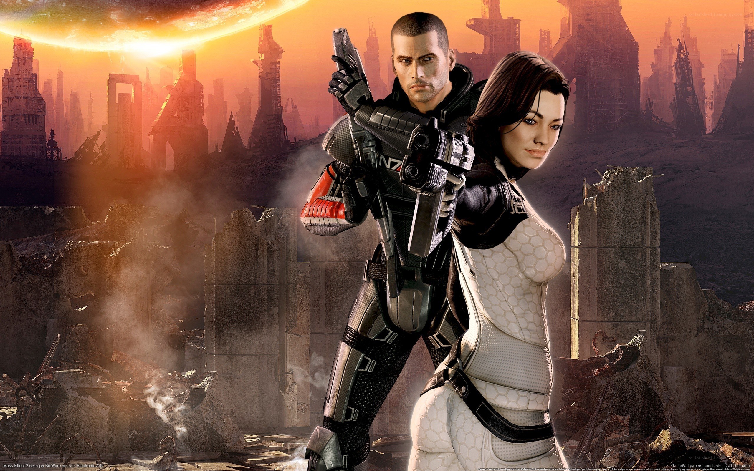 Mass Effect 2 characters in ruins