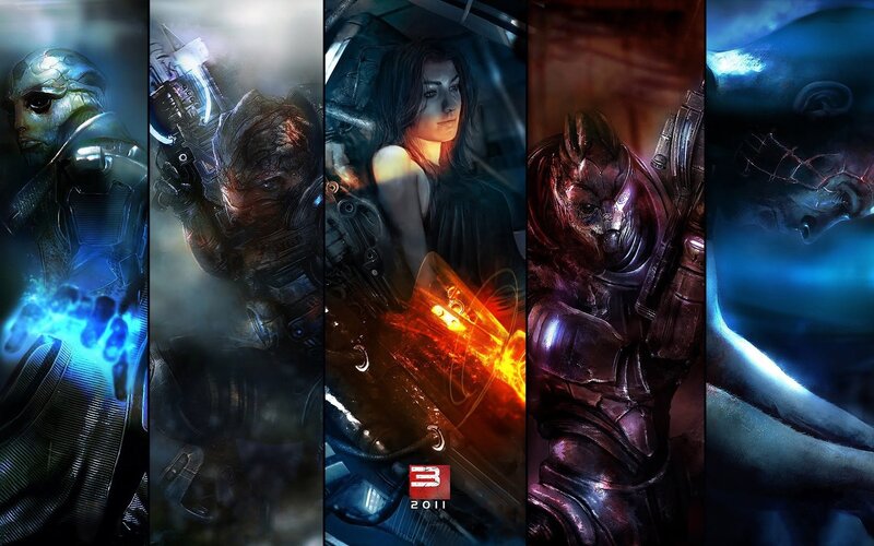 Mass Effect 3 character art collage