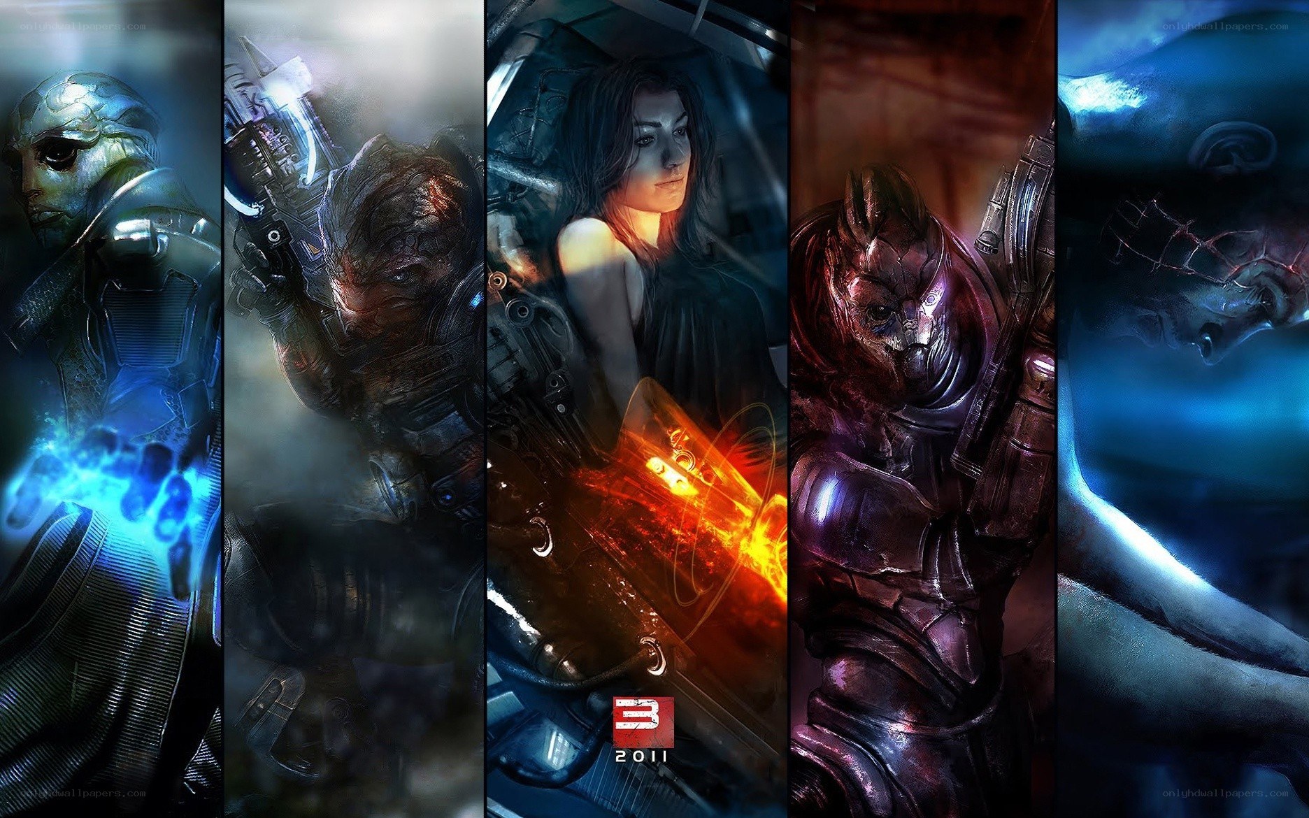 Mass Effect 3 character art collage