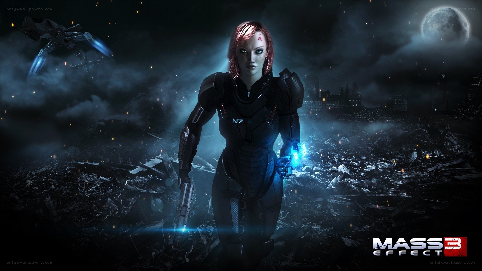 Mass Effect 3 character in ruins