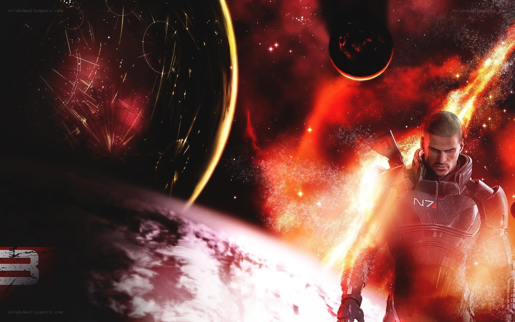 Mass Effect 3 character in space