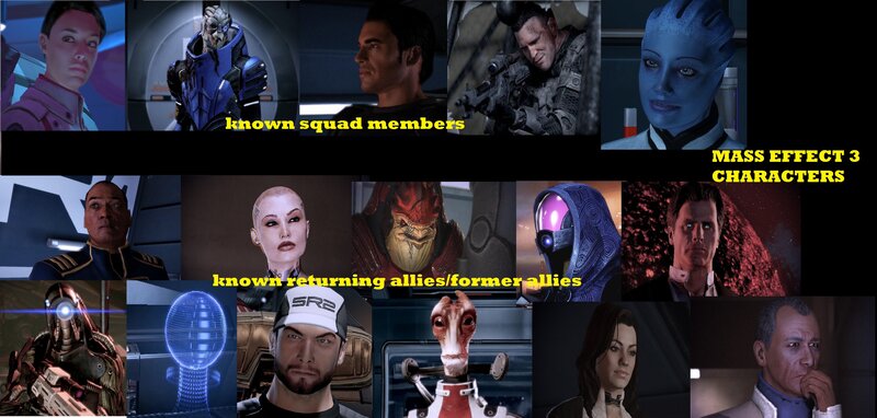 Mass Effect 3 characters collage