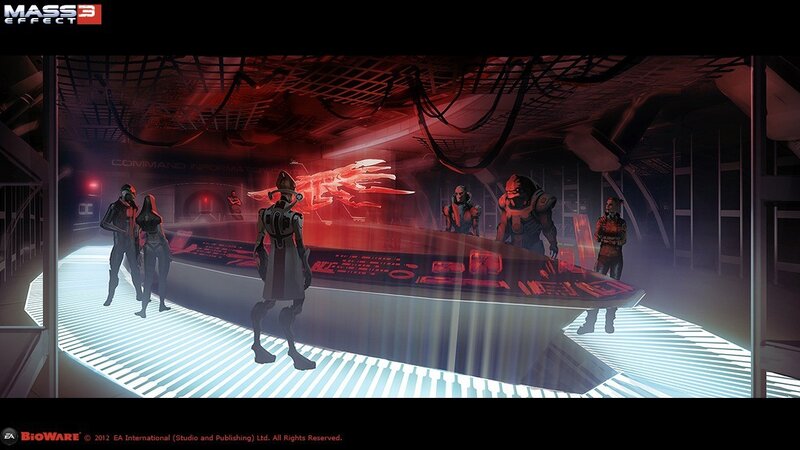 Mass Effect 3 command center concept art